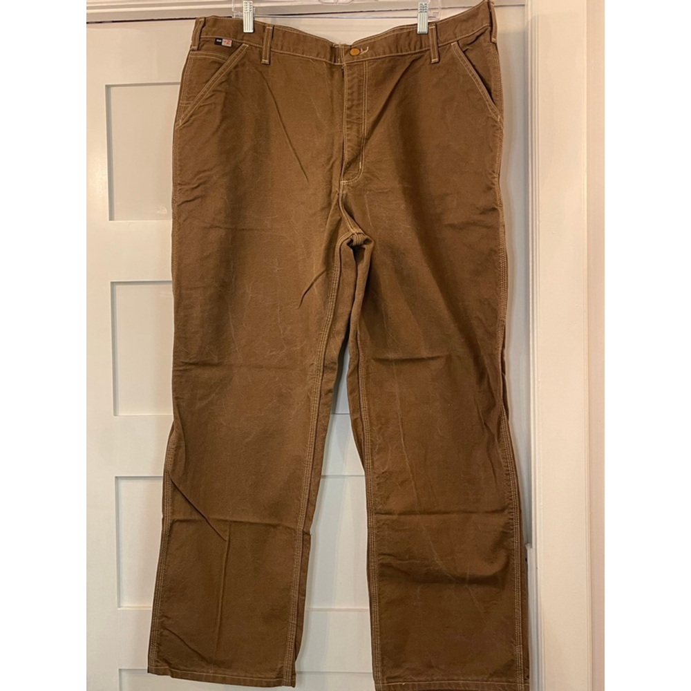 Carhartt Flame-Resistant Work Pants Brown 42x32 Original Fit CAT 2